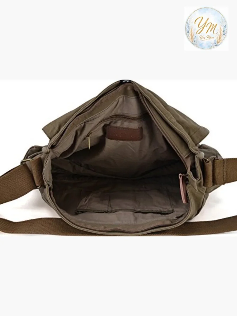 Large Canvas Messenger Bag - Vintage Crossbody Satchel for Travel Work 12.6L